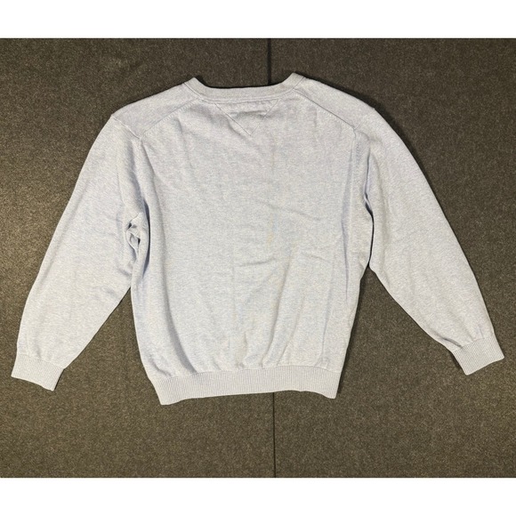 Tommy Hilfiger Men's Light Blue V Neck Long Sleeve Sweater Size L - Picture 8 of 8